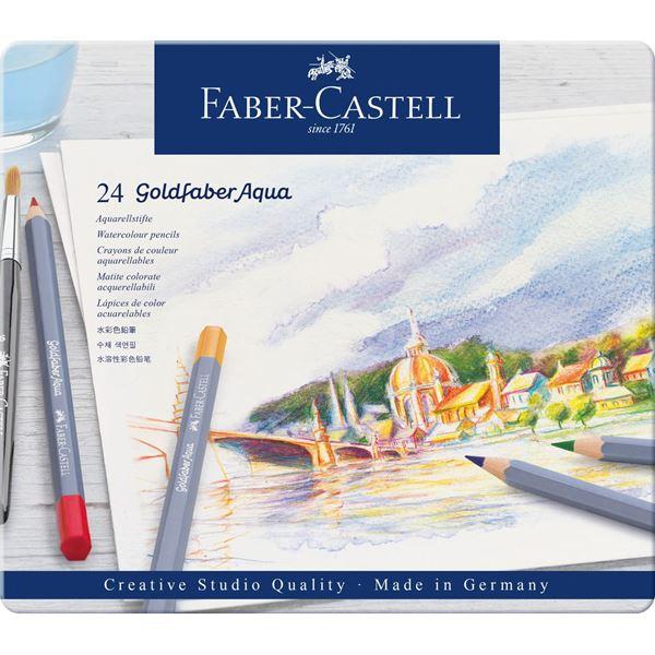 Pastelky Goldfaber Aqua set-plech 24 farebné