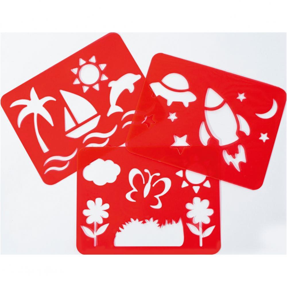 Popisovače na sklo jumbo set 8 farieb + šablóny