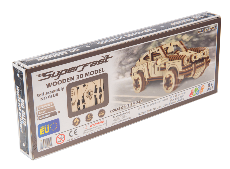 Drevené puzzle 3D - pretekárske auto