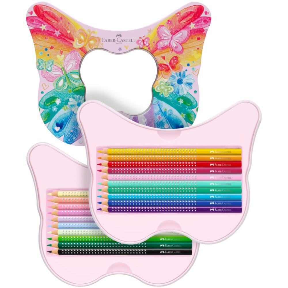 Pastelky Sparkle, darčekový set 20 farebnýPastelky Sparkle, darčekový set 20 farebný plech motýľ