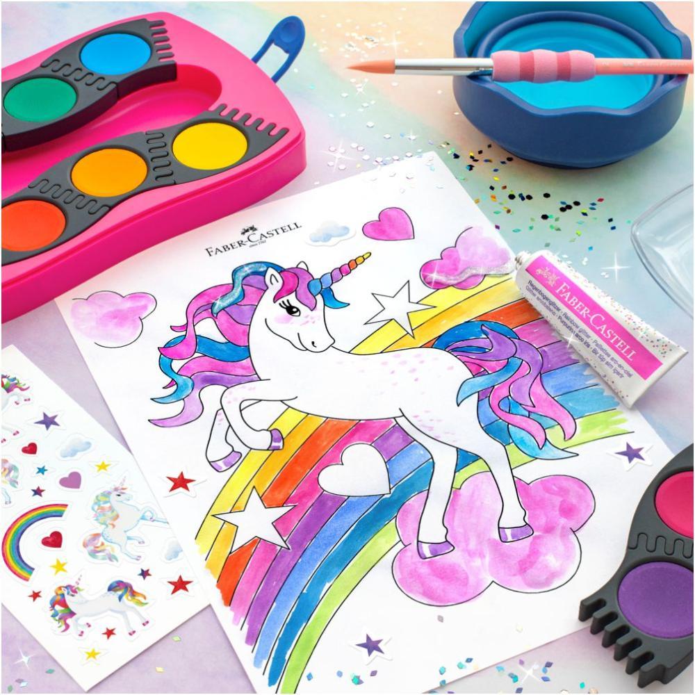 Vodové farby stavebnicové Unicorn 12 farebné