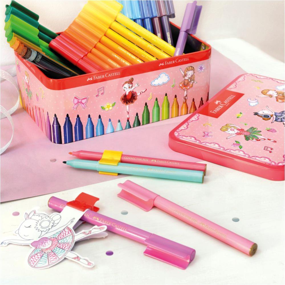 Popisovače s klipom Balerína box 33 ks-plechová dóza