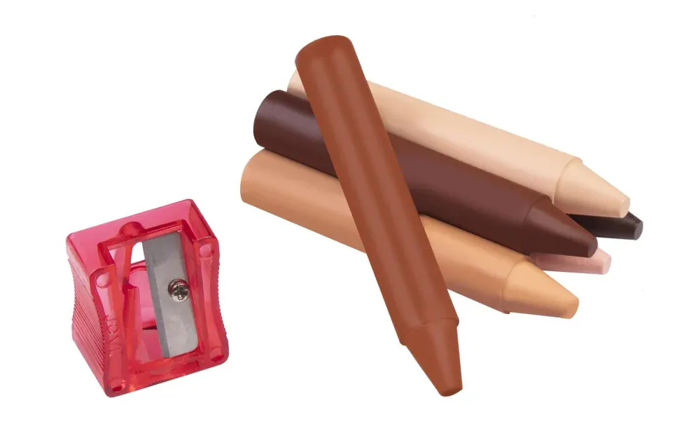 Okrúhle voskovky JOVI - telové + strúhadlo, 12 farieb - 60ks