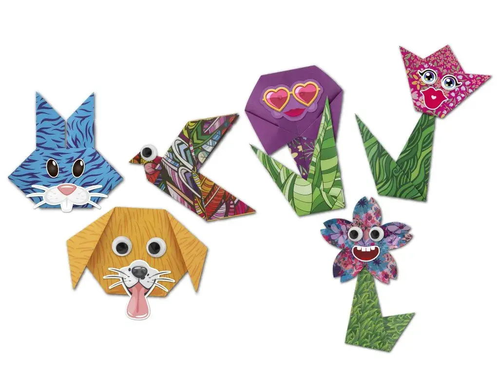 Farebný papier na origami - kvety, 19,5 x 19,5 cm, 18 listov