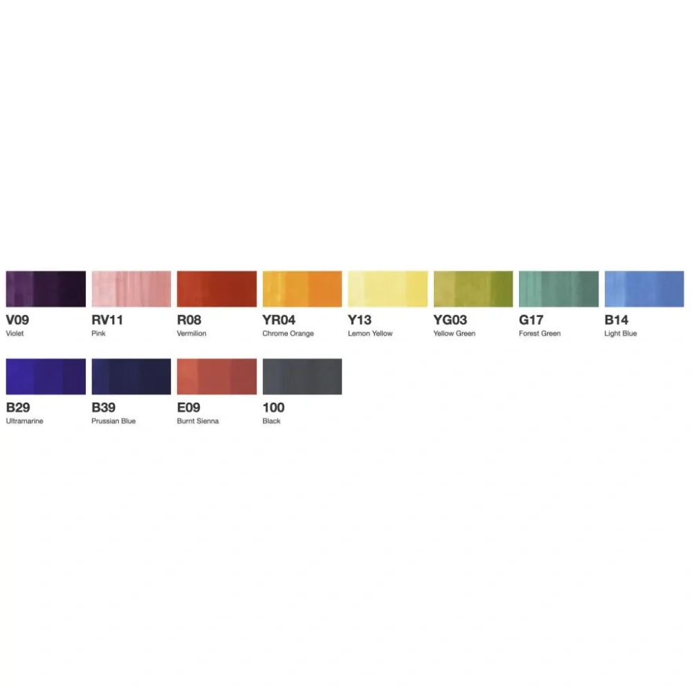 Sada markerov Copic sketch 12ks základné odtiene