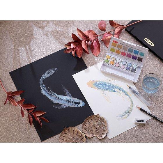 Sada 12 metalických akvarelových farieb DERWENT