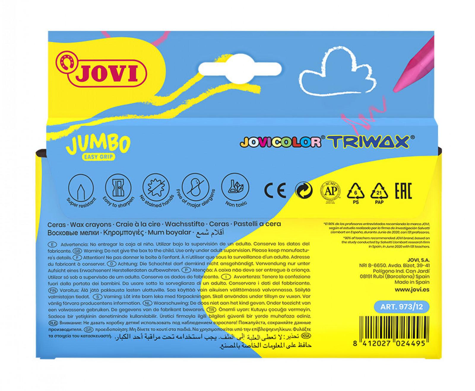 Trojhranné voskovky JOVI, 12ks