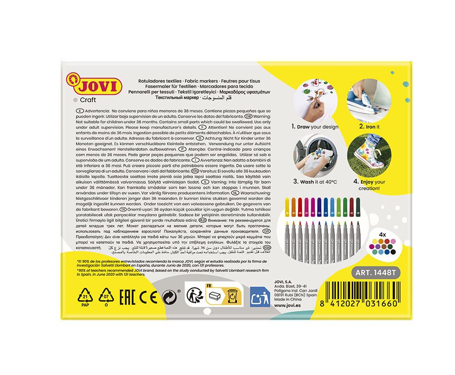 Fixy na textil JOVI, 12 farieb - 48ks