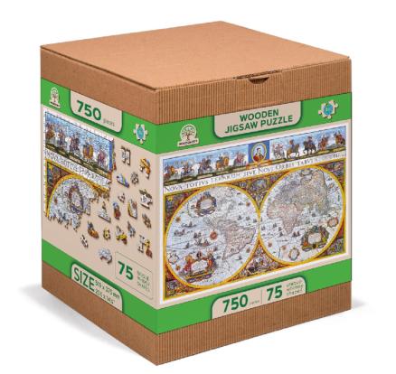 Drevené puzzle - antická mapa, 750 dielov