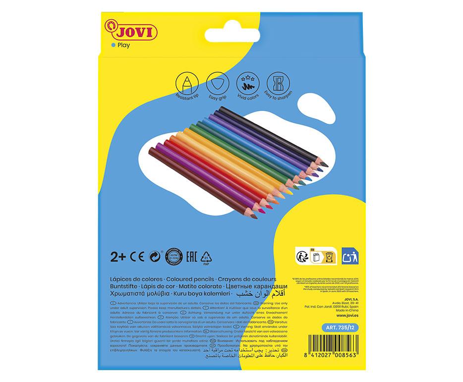 Drevené pastelky JUMBO JOVI pre deti, 12ks