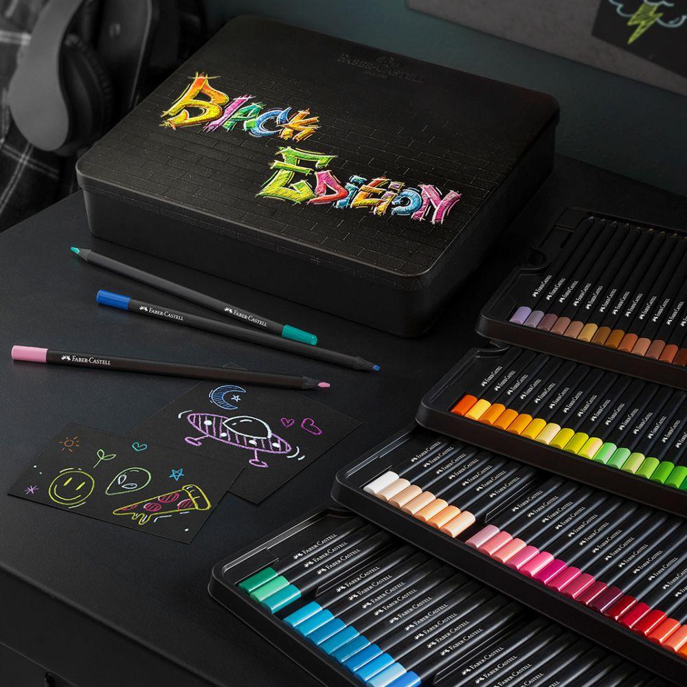 Pastelky Black Edition set 100 farebné plech