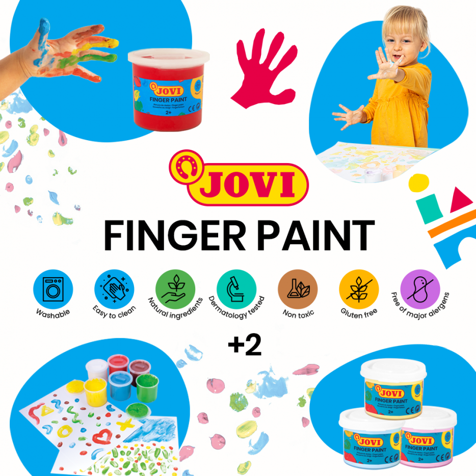 Prstové farby JOVI, 125ml (10 rôznych odtieňov)