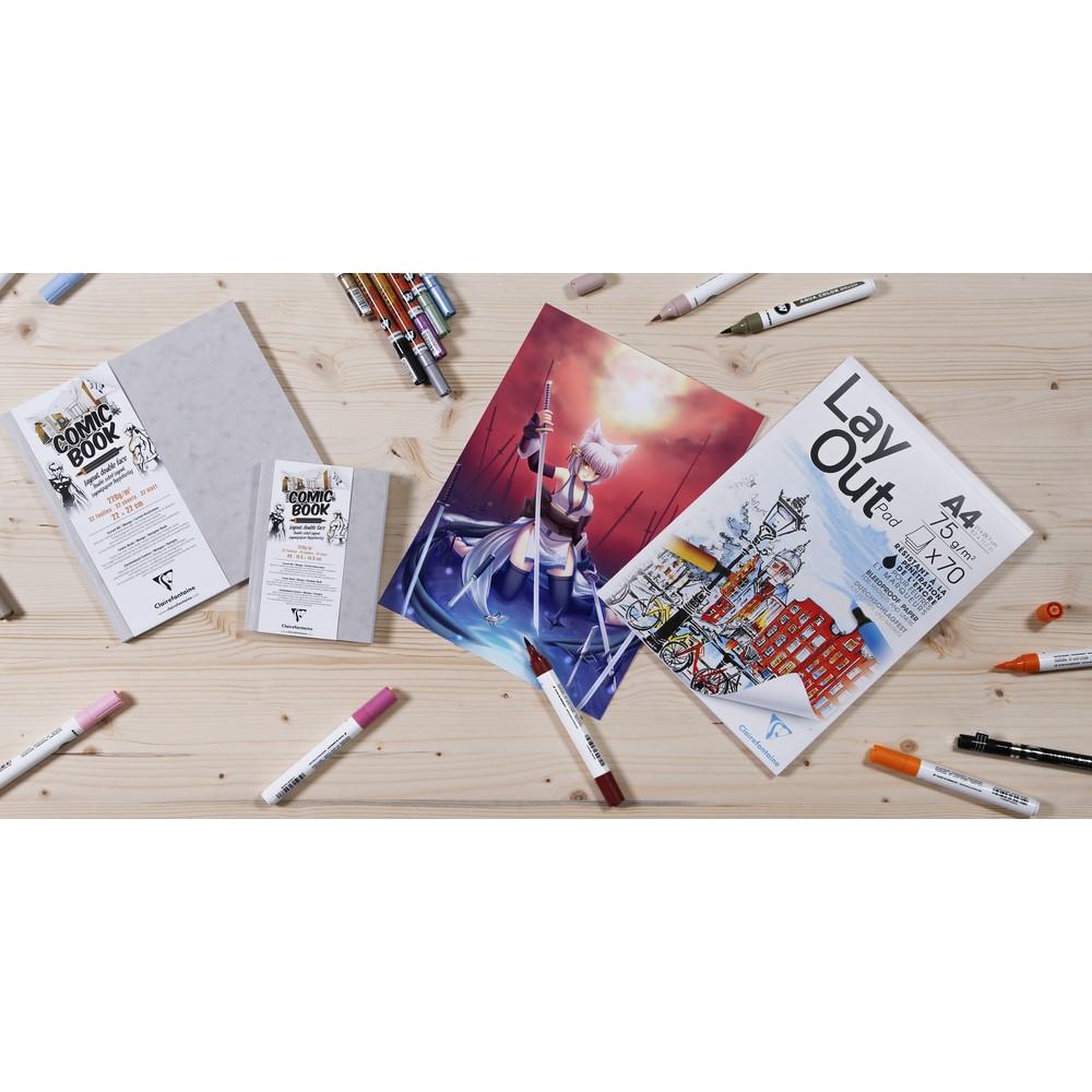 Skicár 13 x 18cm Comic book na markery CLAIREFONTAINE, knižná väzba, 220g/m2, 32 listov