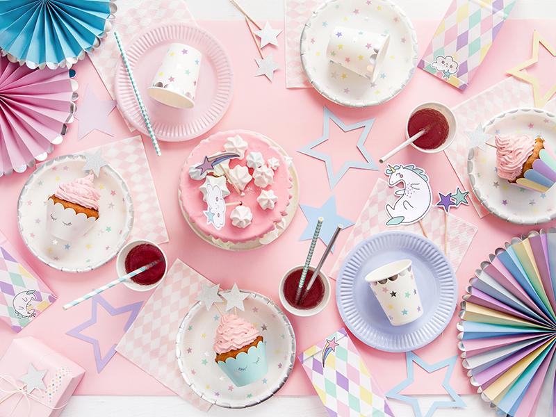 Girlanda z papiera - hviezdy jednorožec, dekorácia, 1,4m