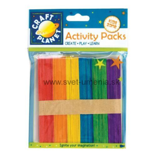 Špacthle z preglejky DOCRAFTS farebné, drievka 15cm, 25ks