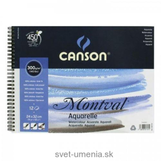Skicár A6 CANSON MONTVAL, krúžková väzba, 300g/m2, 12 listov