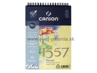 Skicár A3 CANSON 1557®, krúžková väzba, 180g/m2, 30 listov 