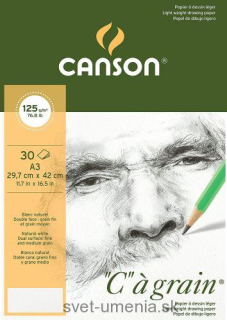 Skicár A5 CANSON "C" à grain, lepená väzba, 125g/m2, 30 listov