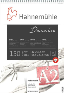 Skicár A4 na kreslenie Dessin Hahnemuhle, krúžková väzba, 150g/m2, 25 listov