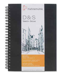 Skicár A4 na kreslenie D&S Hahnemühle, knižná krúžková väzba, 140g/m2, 80 listov