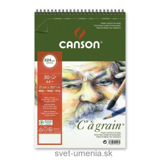 Skicár A3 CANSON "C" a GRAIN, lepená väzba, 224g/m2, 30 listov