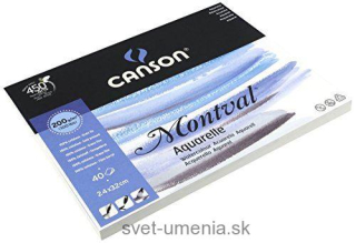 Skicár A3 CANSON MONTVAL, lepená väzba, 300 g/m2, 100 listov