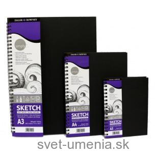 Skicár A5 SIMPLY v knižnej väzbe so špirálou, 100g/m², 54 listov