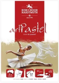 Skicár A5 na pastel KOH-I-NOOR - sépiový, lepená väzba, 180g/m2, 20 listov