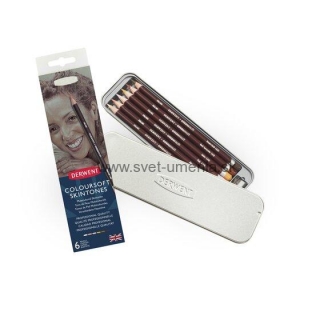 Sada 6 umeleckých farebných ceruziek COLOURSOFT DERWENT - telové odtiene