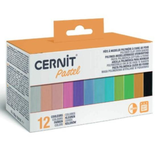 Sada 12 x 25g polymérová hmota CERNIT  - NUMBER ONE - pastel