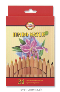 Sada 24 pasteliek JUMBO NATUR KOH-I-NOOR