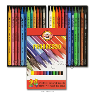 Sada 24 pasteliek v laku PROGRESSO KOH-I-NOOR
