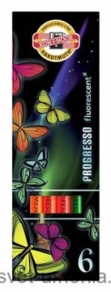 Sada 6 pasteliek v laku PROGRESSO KOH-I-NOOR - neónové odtiene