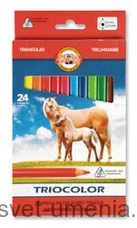Sada 24 farebných ceruziek TRIOCOLORKOH-I-NOOR, priemer ceruzky 9,0mm
