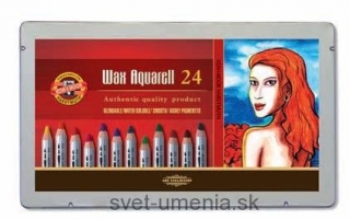 Sada 24 akvarelových voskových pasteliek KOH-I-NOOR v kovovom obale