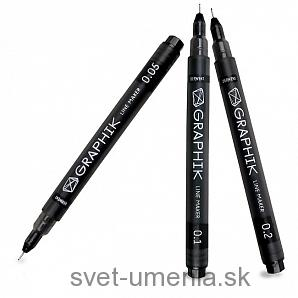 Fixka Graphik Line Maker DERWENT - čierna (rôzne veľkosti)