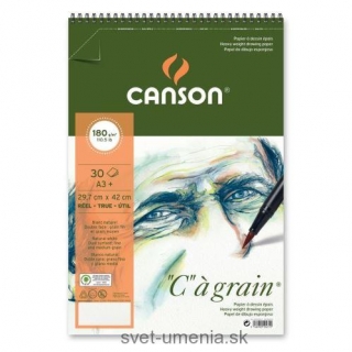 Skicár A3 CANSON "C" à grain, krúžková väzba, 180g/m2, 30 listov