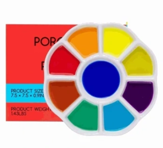 Porcelánová paleta guľatá 9 jamiek priemer 19cm