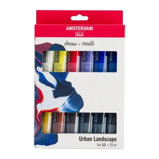 Sada 12x20ml akrylových farieb Amsterdam Urban Landscape
