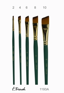 Zošikmené štetce t_brush, syntetické zlaté štetiny, krátka rukoväť