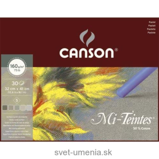 Skicár 32x41cm CANSON Mi-Teintes na pastel, 160 g/m2, lepená väzba, 30 listov