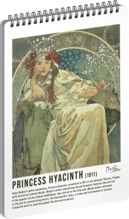 Špirálový blok A5 Alfons Mucha - Princezná, linajkovaný