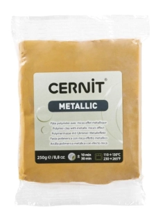 Prémiová polymérová hmota CERNIT - METALLIC, 250g - zlatá