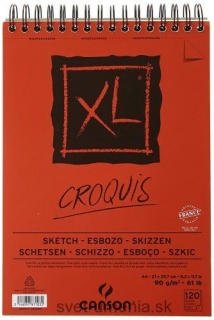 Skicár A4 CANSON XL Croquis, krúžková väzba, 90g/m2, 20 listov
