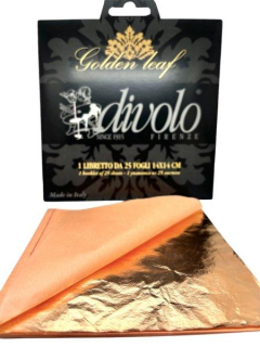 Zlatiace listy Divolo - imitácia zlata, 14 x 14cm, 25 kusov