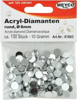 MEYCO akrylové diamanty 8mm, 130ks