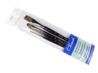 Sada 4 štetcov t_brush na olej, akryl, tempera ACADEMY s krátkou rukoväťou