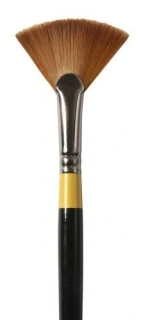 Vejárový štetec D&R System3, krátka rukoväť, syntetické štetiny, č.6