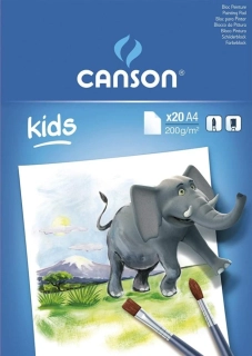 Skicár A4 CANSON Kids, lepená väzba, 200g/m2, 20 listov