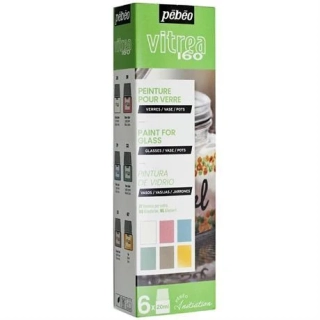 Sada 6x20ml farieb Pebeo Vitrea 160 Pastel